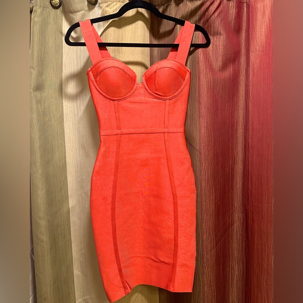 Burnt Orange Akira Bodycon Bandage Dress